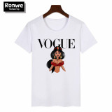 Women 2019 Summer Graphic Tee Shirt Femme Funny Princess Vogue Harajuku