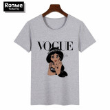 Women 2019 Summer Graphic Tee Shirt Femme Funny Princess Vogue Harajuku