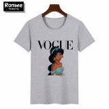 Women 2019 Summer Graphic Tee Shirt Femme Funny Princess Vogue Harajuku