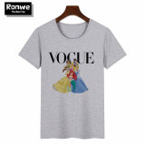 Women 2019 Summer Graphic Tee Shirt Femme Funny Princess Vogue Harajuku