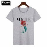 Women 2019 Summer Graphic Tee Shirt Femme Funny Princess Vogue Harajuku