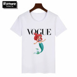 Women 2019 Summer Graphic Tee Shirt Femme Funny Princess Vogue Harajuku