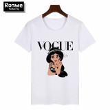 Women 2019 Summer Graphic Tee Shirt Femme Funny Princess Vogue Harajuku