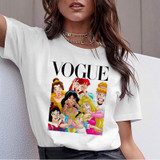 Women 2019 Summer Graphic Tee Shirt Femme Funny Princess Vogue Harajuku