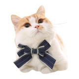 Cat Collar with Large Bow Tie and Adjustable Strap