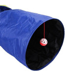 Three Hole Nylon Foldable Cat Play Tunnel with Dangly Ball