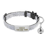 Quick-Release Cat Collar with Customized Name Tag and Bell