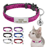 Quick-Release Cat Collar with Customized Name Tag and Bell