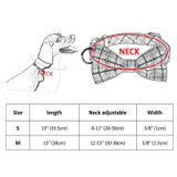 Dog Collar in Tartan Plaid Pattern with Detachable Bow