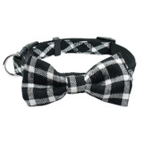 Dog Collar in Tartan Plaid Pattern with Detachable Bow