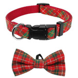 Dog Collar in Tartan Plaid Pattern with Detachable Bow