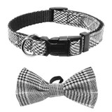 Dog Collar in Tartan Plaid Pattern with Detachable Bow