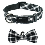 Dog Collar in Tartan Plaid Pattern with Detachable Bow
