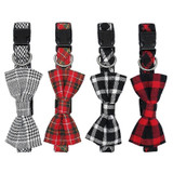 Dog Collar in Tartan Plaid Pattern with Detachable Bow