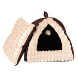 Warm Folding Velvet Cat House with Removable Cushion Warm Folding Velvet Cat House with Removable Cushion