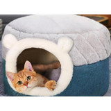 Fluffy Plush Cat House with Warm Cushions Made of Cotton