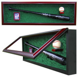 Baseball Bat, Ball and Card Custom Hand Crafted Wood Cabinet Display Case