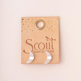 Moon Stud Rose Quartz/Silver