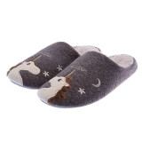 Winter Warm Home Women Fur Slippers Cute Fox Unicorn Bear Animals Indoor Cotton Ladies Slippers Soft Memory Foam Couples Shoes