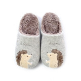 Winter Warm Home Women Fur Slippers Cute Fox Unicorn Bear Animals Indoor Cotton Ladies Slippers Soft Memory Foam Couples Shoes