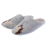 Winter Warm Home Women Fur Slippers Cute Fox Unicorn Bear Animals Indoor Cotton Ladies Slippers Soft Memory Foam Couples Shoes