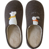 Winter Warm Home Women Fur Slippers Cute Fox Unicorn Bear Animals Indoor Cotton Ladies Slippers Soft Memory Foam Couples Shoes
