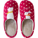 Winter Warm Home Women Fur Slippers Cute Fox Unicorn Bear Animals Indoor Cotton Ladies Slippers Soft Memory Foam Couples Shoes