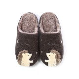 Winter Warm Home Women Fur Slippers Cute Fox Unicorn Bear Animals Indoor Cotton Ladies Slippers Soft Memory Foam Couples Shoes