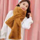 Faux Fur Scarf Women 2019 Winter Plush Thickening Rabbit fur Scarf Add Wool Fashion Warm Female Fur Scarf