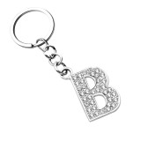 Crystal Letters key Chain For Men Metal Keychain Women Car Key Ring Simple Letter Name Key Holder Party Gift Jewelry