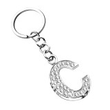 Crystal Letters key Chain For Men Metal Keychain Women Car Key Ring Simple Letter Name Key Holder Party Gift Jewelry