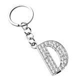 Crystal Letters key Chain For Men Metal Keychain Women Car Key Ring Simple Letter Name Key Holder Party Gift Jewelry