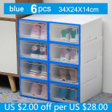 6pc Transparent shoe box storage