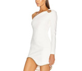 One-Shoulder Long Sleeve Bodycon Dress
