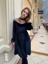 Lace O-Neck High-Waist Tie A-Line Dress