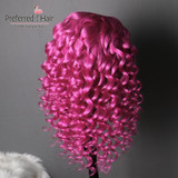 13x6 Ombre Lace Front Wig Brazilian Remy Pre-plucked Curly Human Hair Wig Transparent Lace