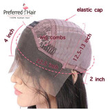 13x6 Ombre Lace Front Wig Brazilian Remy Pre-plucked Curly Human Hair Wig Transparent Lace