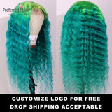 13x6 Ombre Lace Front Wig Brazilian Remy Pre-plucked Curly Human Hair Wig Transparent Lace