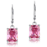 Pink Sapphire Dangle Earrings