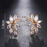 Cubic Zirconia Flower Shaped Earrings