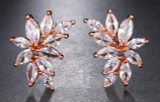 Cubic Zirconia Flower Shaped Earrings