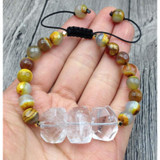 Clear Quartz & Agate Mala Beads Bracelet