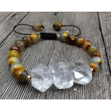 Clear Quartz & Agate Mala Beads Bracelet