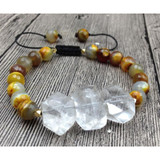 Clear Quartz & Agate Mala Beads Bracelet