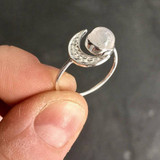 Crescent Moonstone Ring
