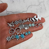 (CLEARANCE) Bohemian Starfish Wave Turtle Shell Stud Earrings