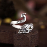 925 Silver Peacock Adjustable Fairytale Ring 925 Silver Peacock Adjustable Fairytale Ring