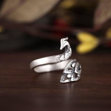 925 Silver Peacock Adjustable Fairytale Ring 925 Silver Peacock Adjustable Fairytale Ring