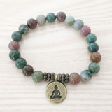 India Agate Mala Bead Bracelet