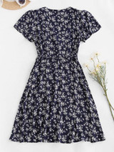 Ditsy Floral Wrap Mini Dress Ditsy Floral Wrap Mini Dress